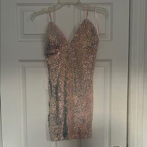 Fashion Nova Shimmering Pink Mini Dress